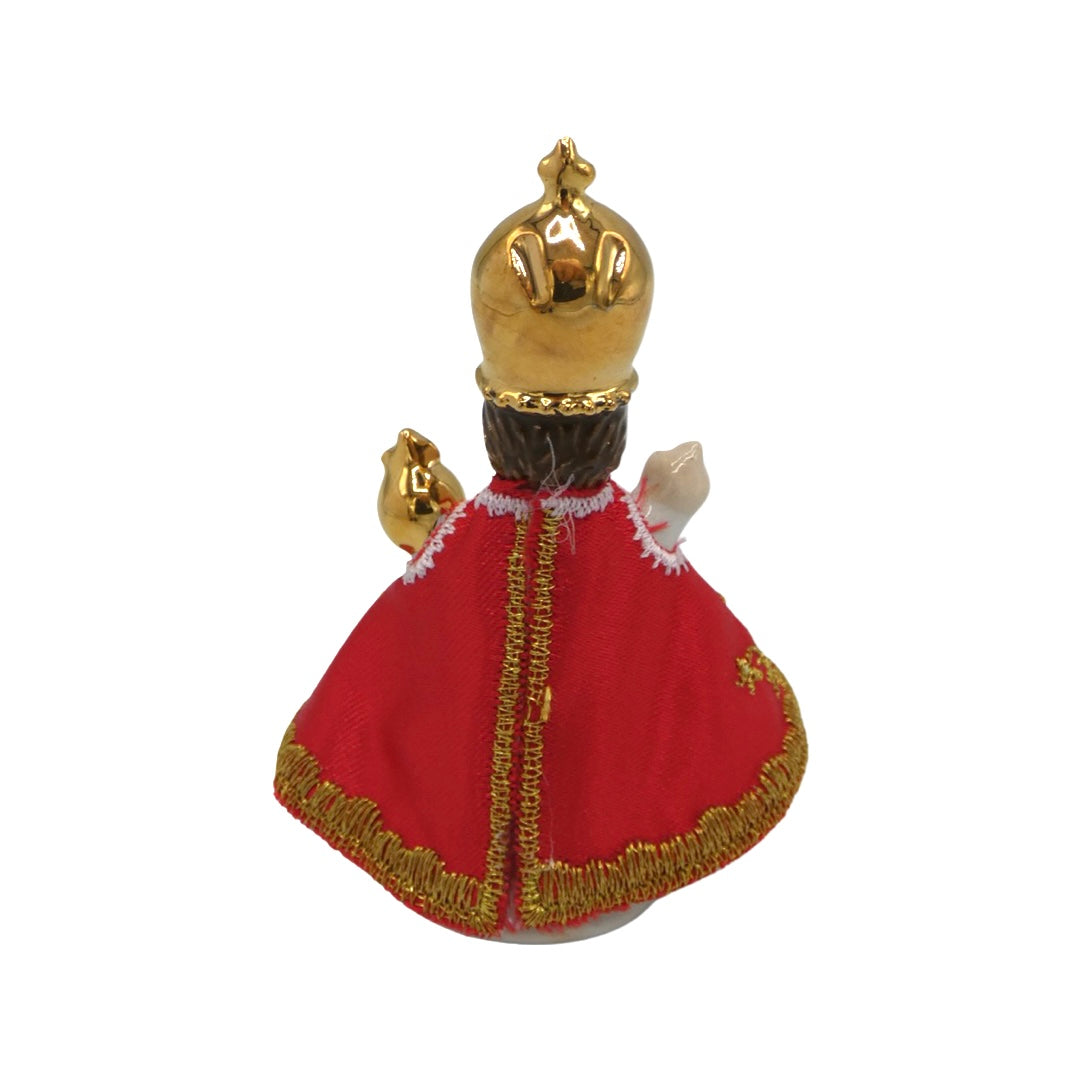 Ceramic Infant Jesus of Prague with Cloth Gown