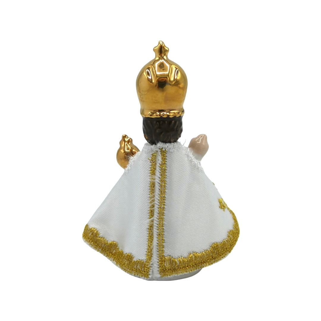 Ceramic Infant Jesus of Prague with Cloth Gown