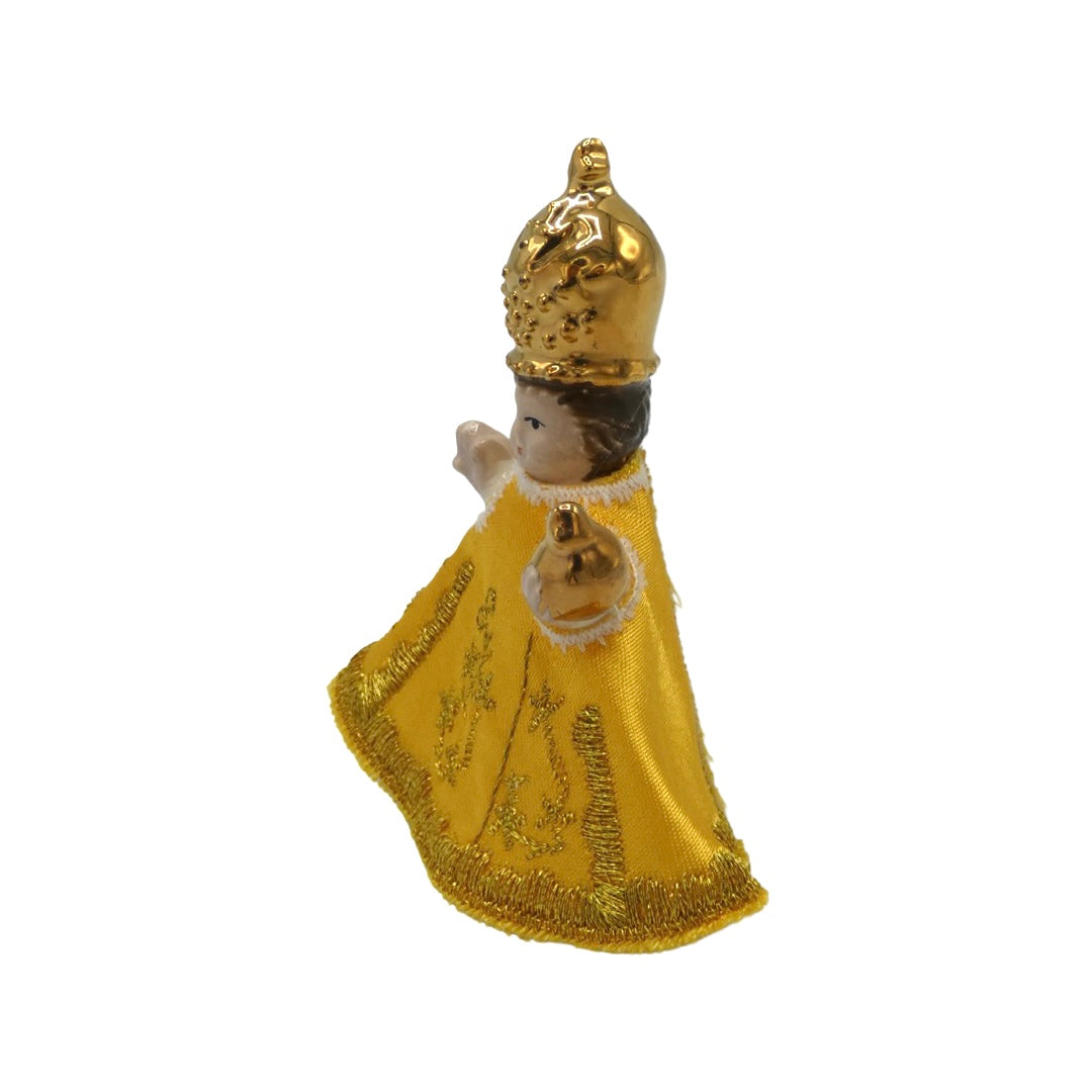 Ceramic Infant Jesus of Prague with Cloth Gown