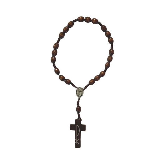 Classic Wood Queen of Peace Chaplet with Medal