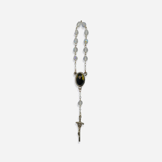 Crystal St. Faustina Decade Rosary with Relic