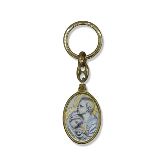Colored Holy Family Keychain