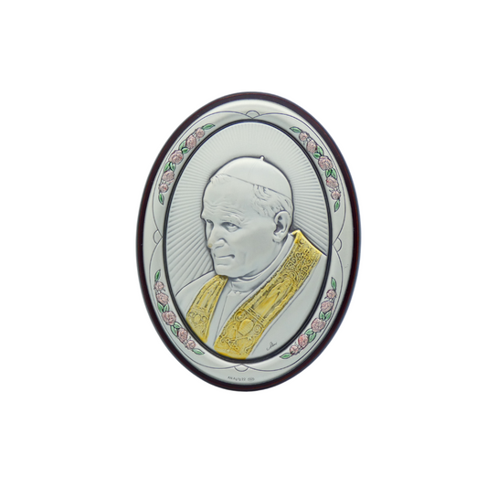 Colored Silver Image of St. John Paul II