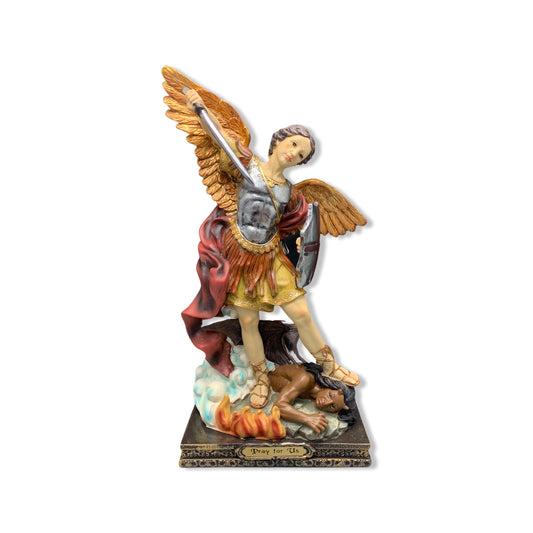 Colored St. Michael Statue