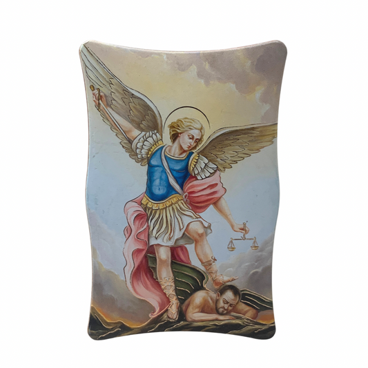 St. Michael the Archangel Image with Curved Border