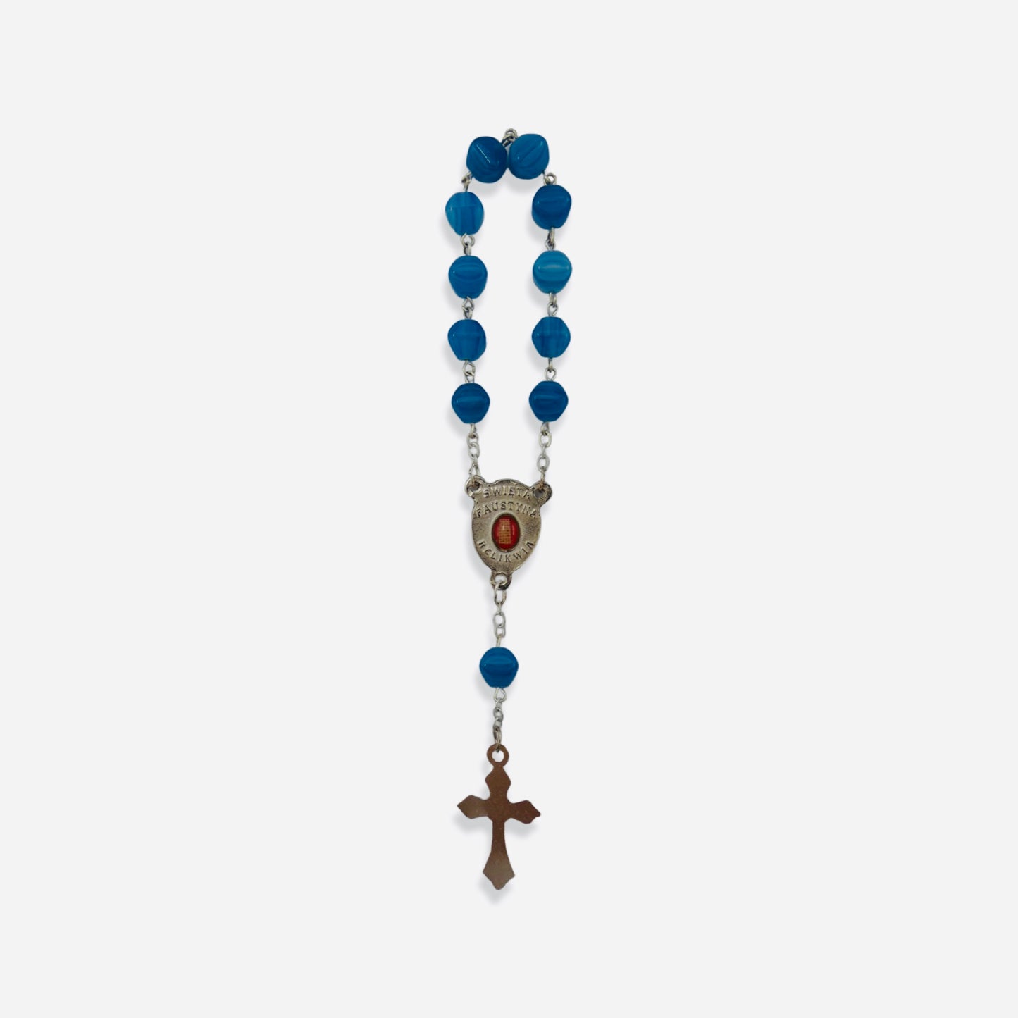 Marble St. Faustina Decade Rosary with Relic