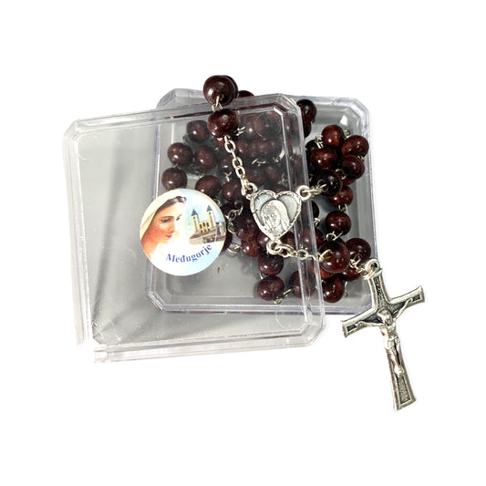 Dark Brown Queen of Peace Rosary