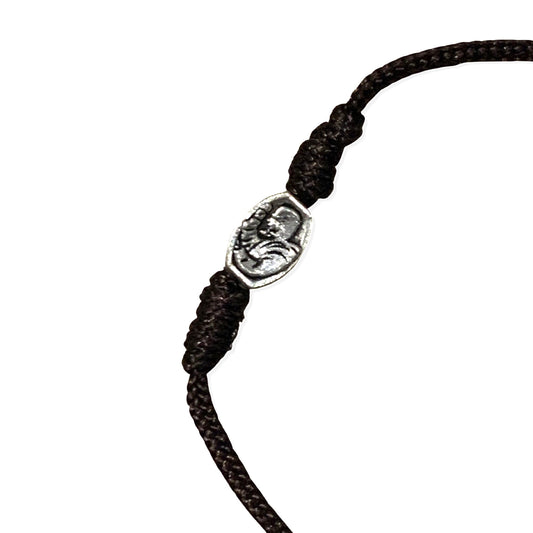 Dark Brown St. Padre Pio Bracelet with Case