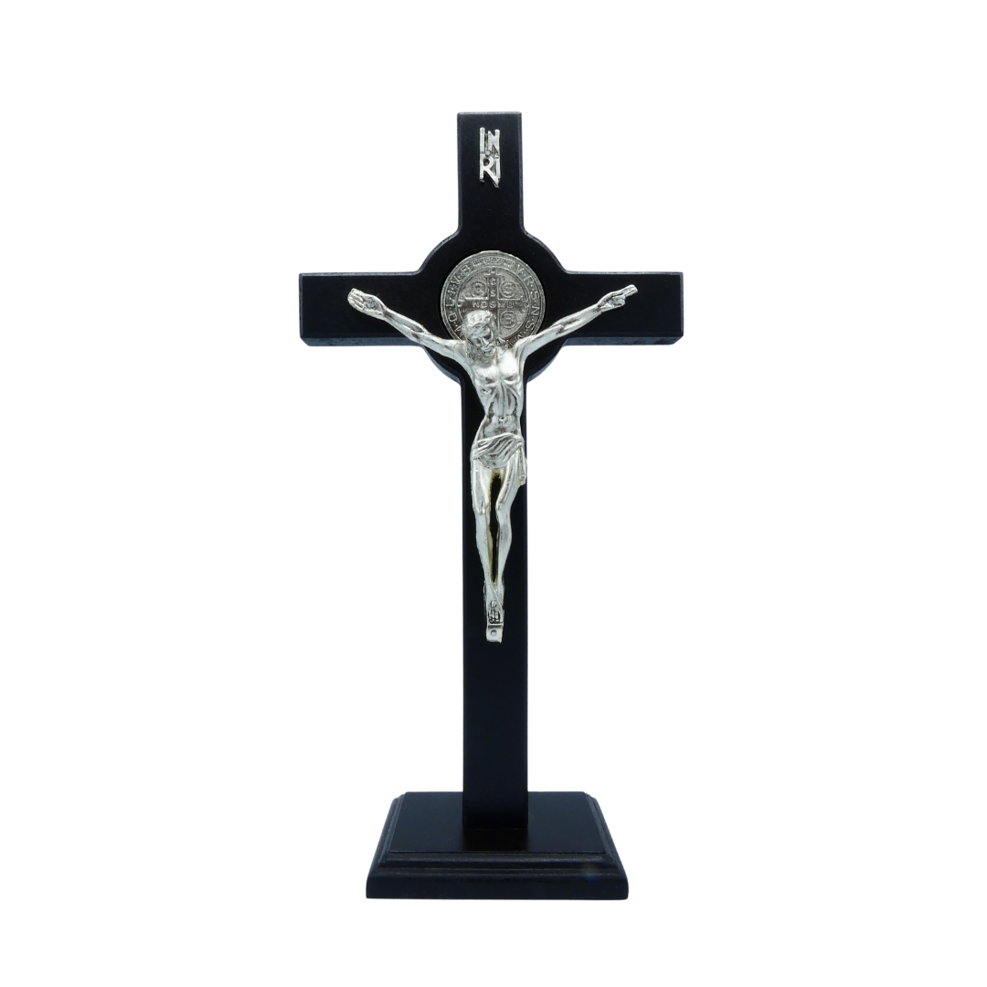 Dark Walnut Colored St. Benedict Standing Crucifix