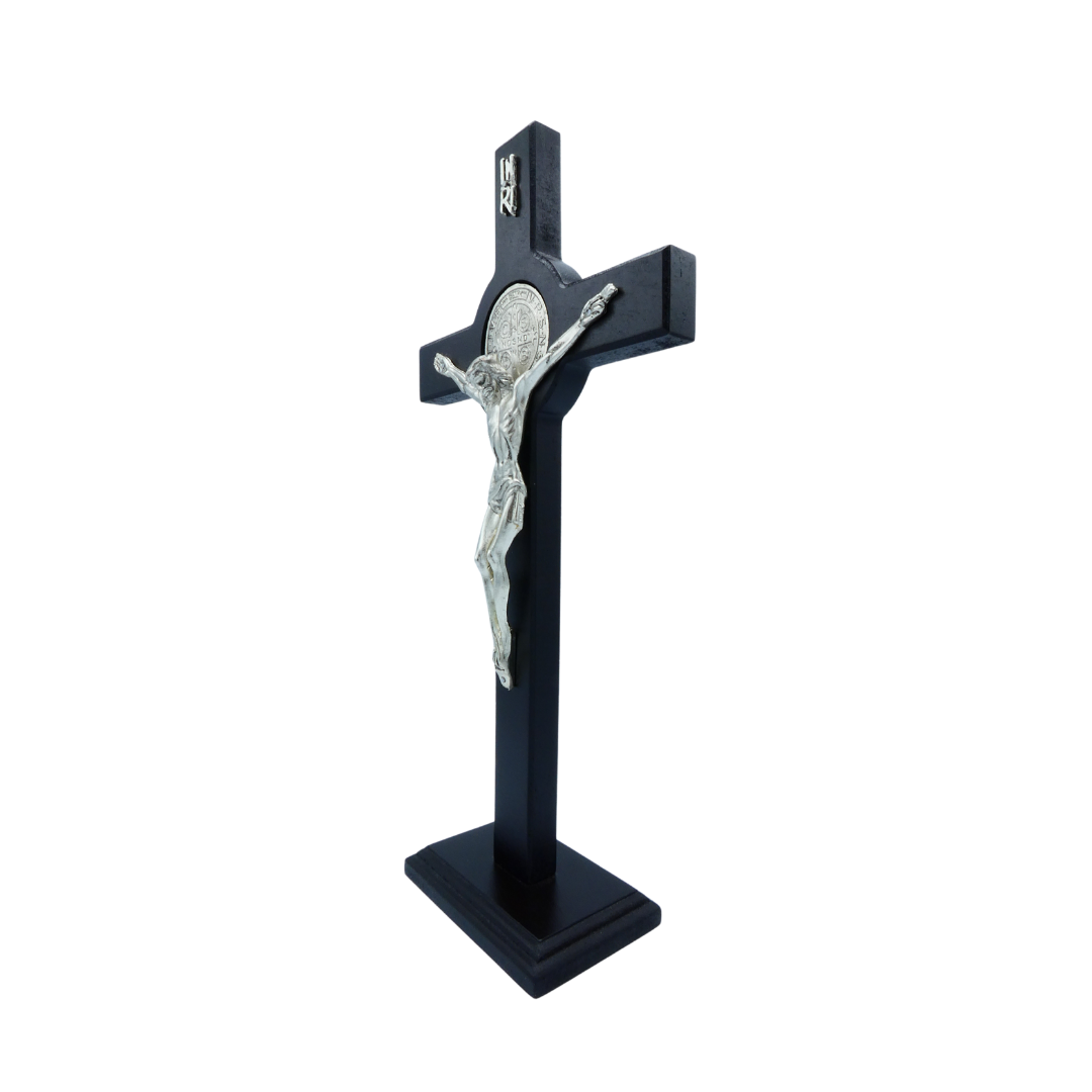 Dark Walnut Colored St. Benedict Standing Crucifix