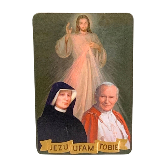 Divine Mercy, St. Faustina, and St. John Paul II Magnet