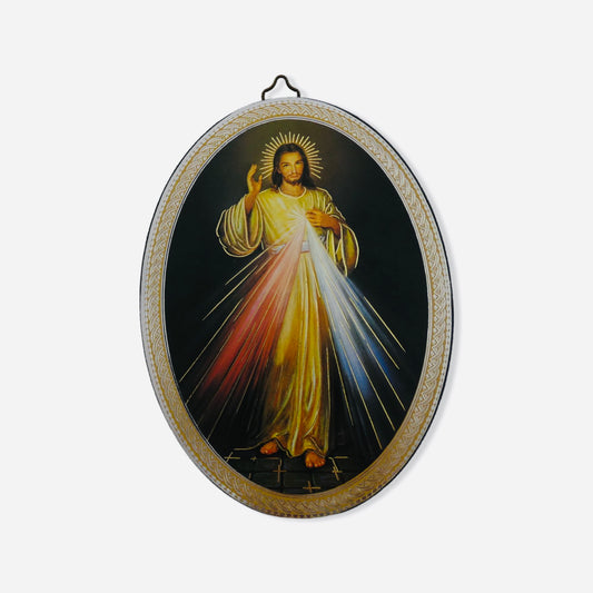 Divine Mercy Plaque with Silver Rim