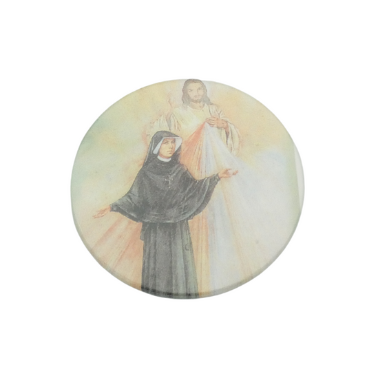 Divine Mercy and St. Faustina Pin Button