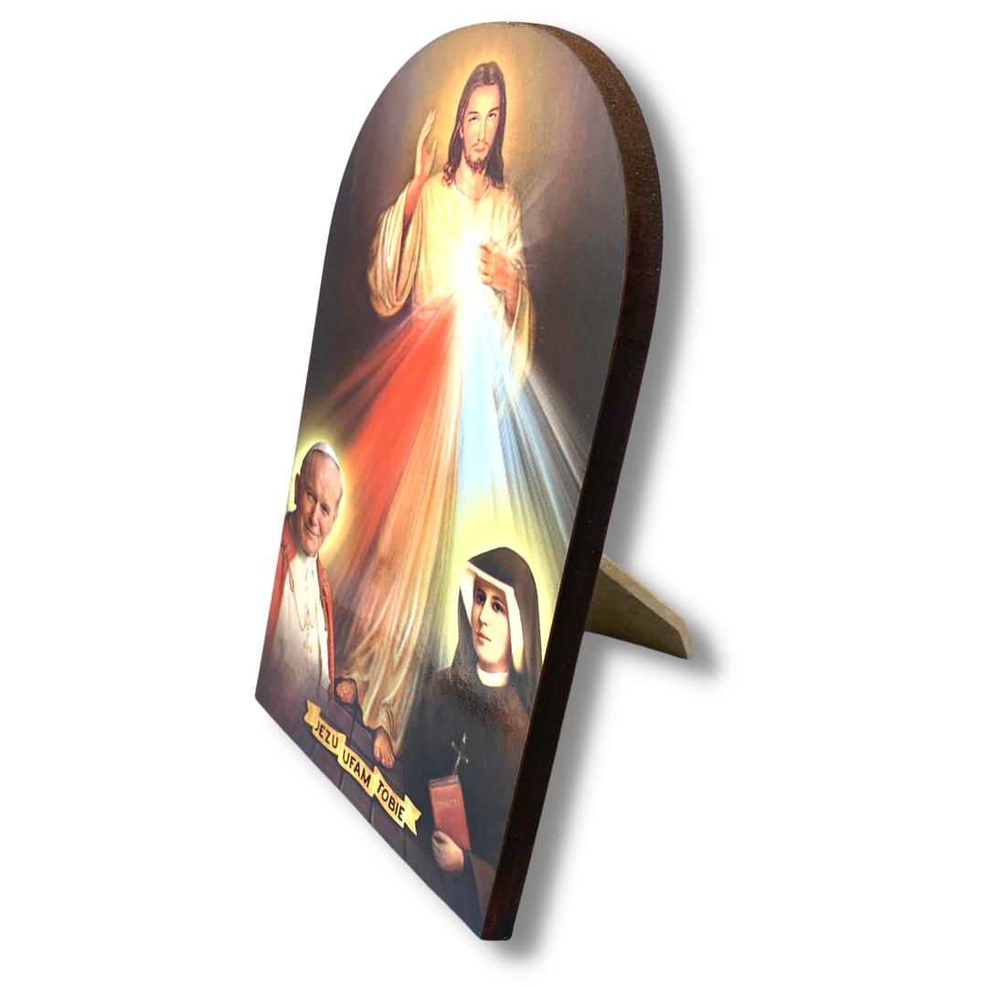 Divine Mercy, St. John Paul II, and St. Faustina Image
