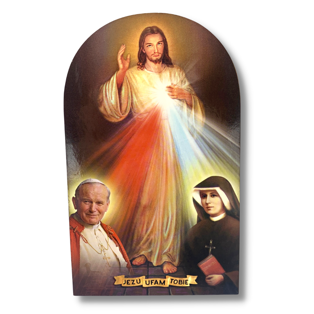 Divine Mercy, St. John Paul II, and St. Faustina Image