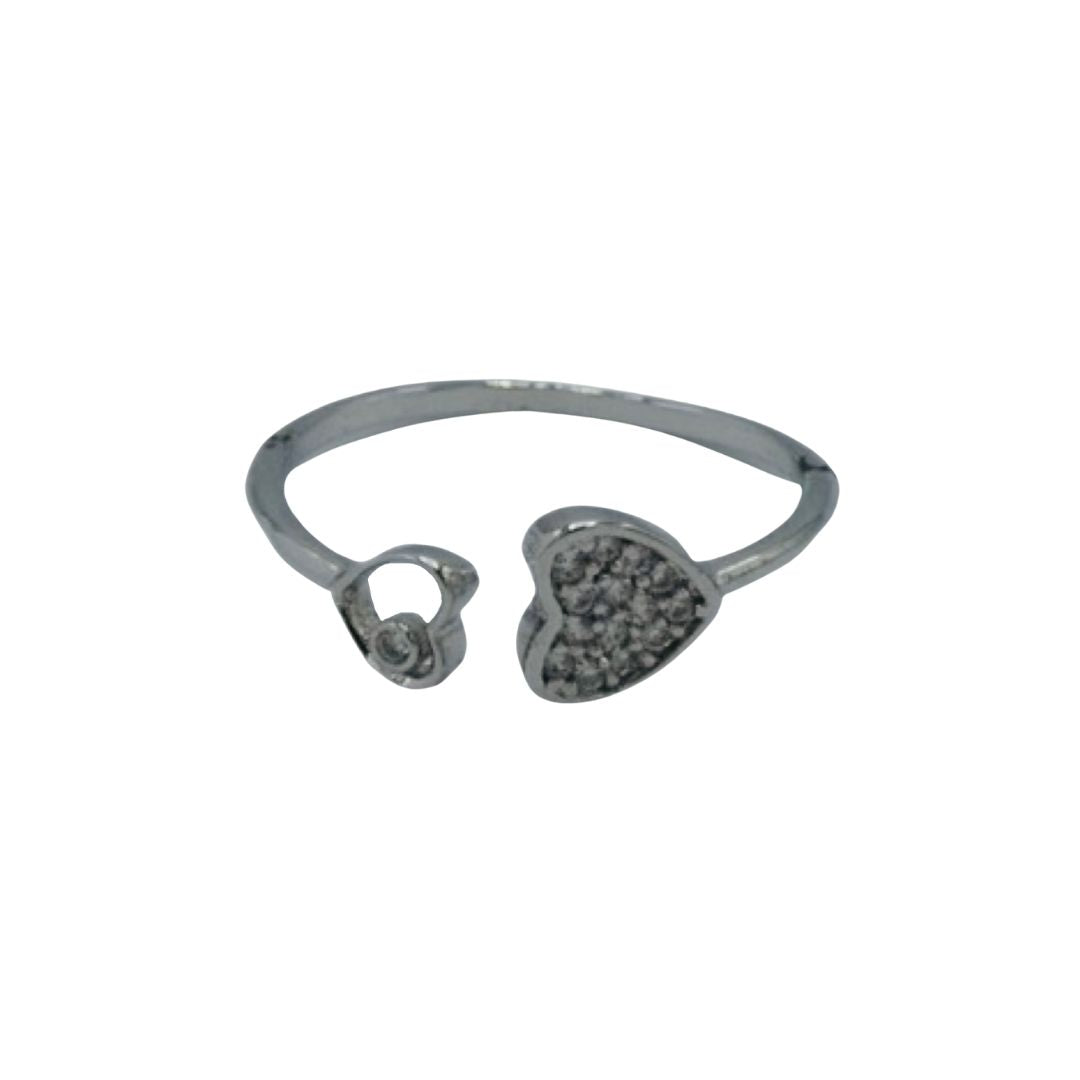 Double Heart Adjustable Ring
