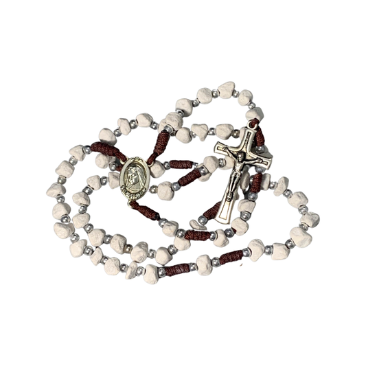 Embellished Queen of Peace Stone Rosary with Soil of Assorted Colors