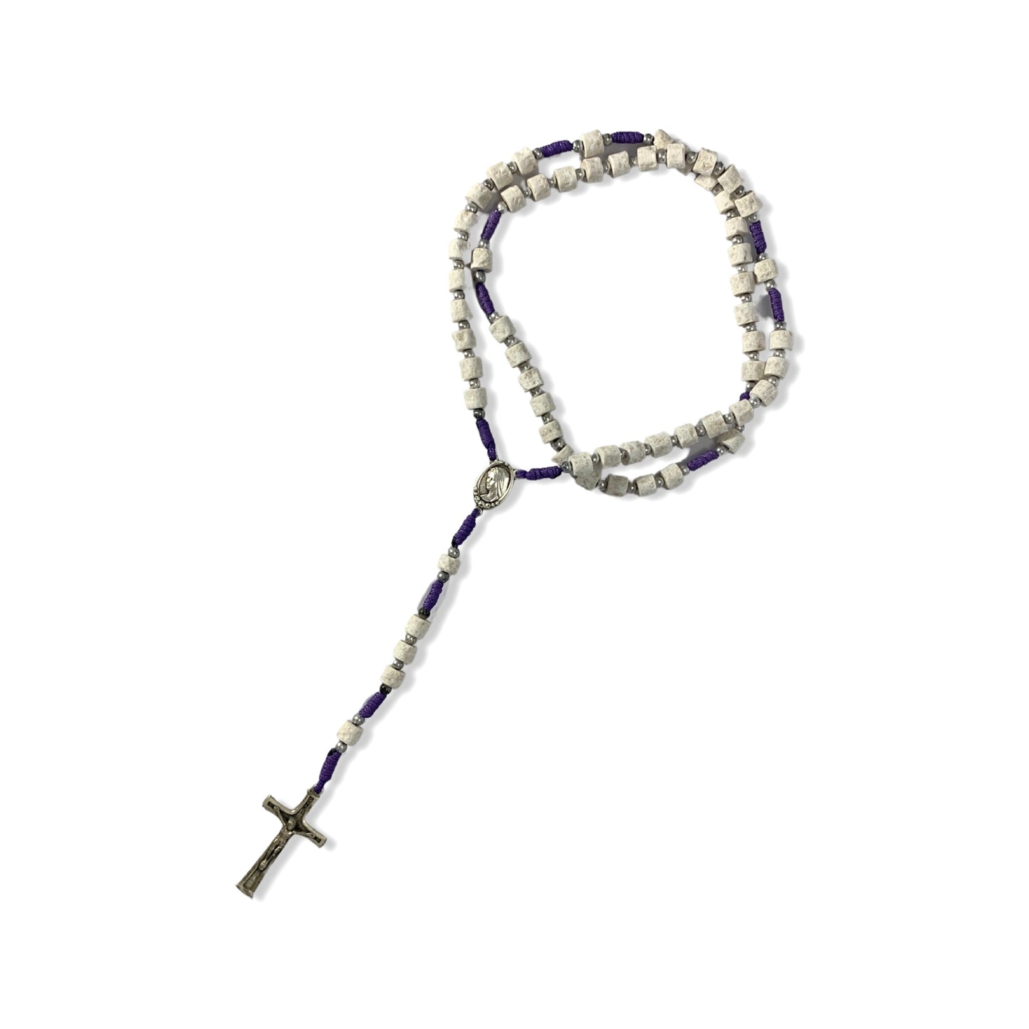 Queen of Peace Stone Rosary with Soil
