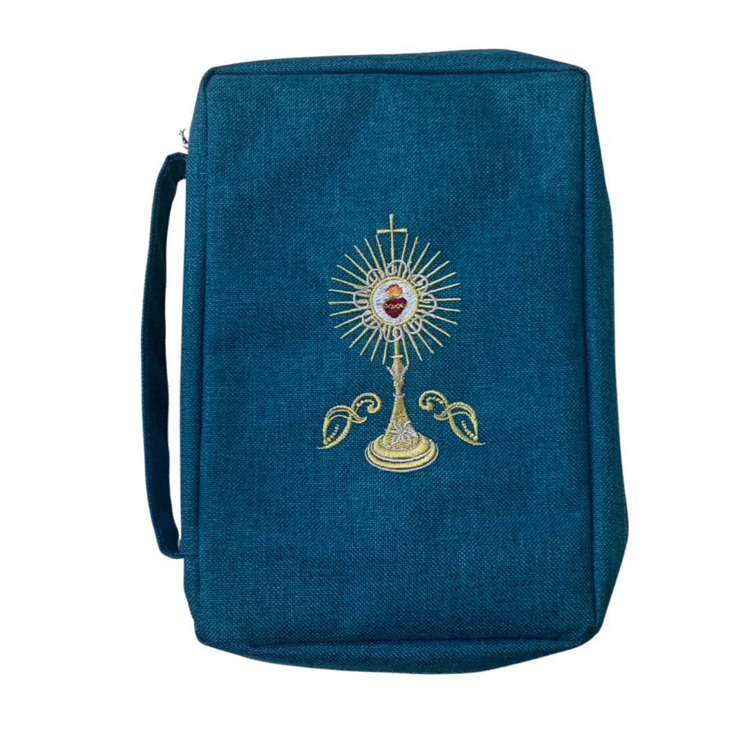 Embroidered Eucharistic Heart of Jesus Bible Cover by SCTJM