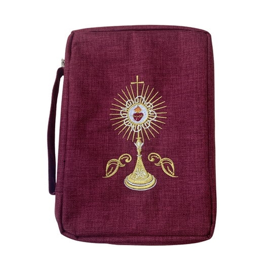 Embroidered Eucharistic Heart of Jesus Bible Cover by SCTJM