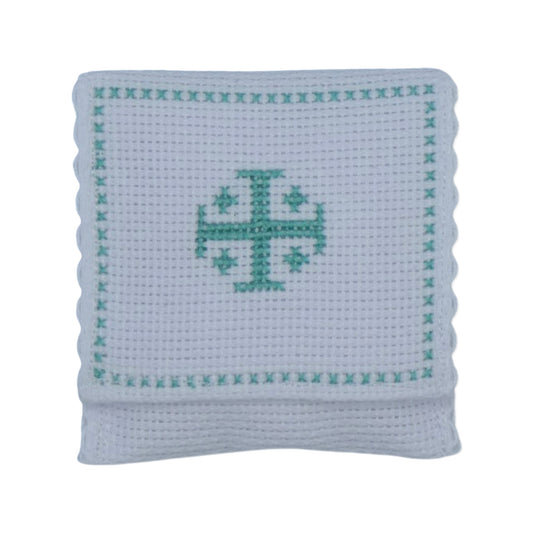 Embroidered Jerusalem Cross Pouch of Assorted Colors