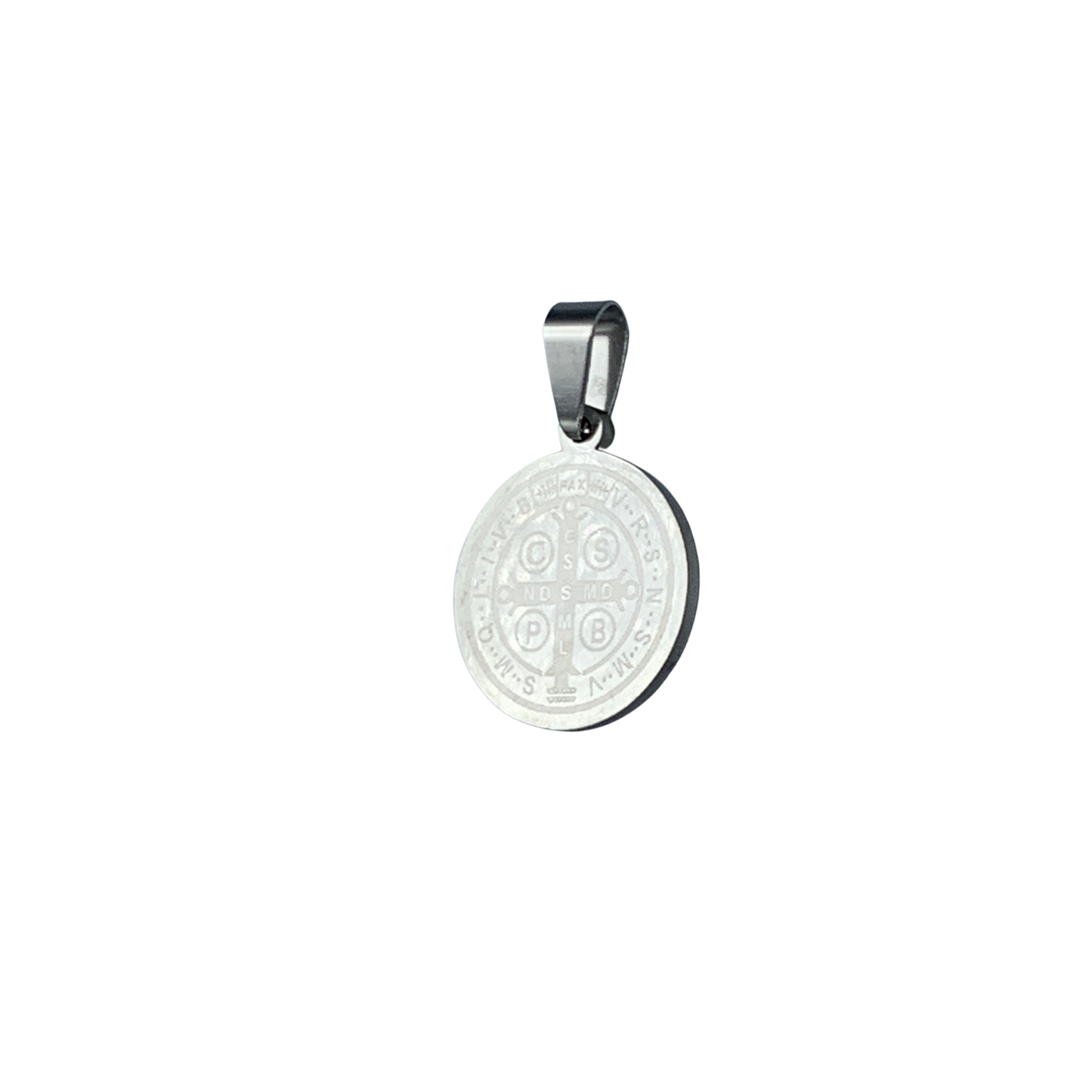 Etched St. Benedict Medal with Crystal Border