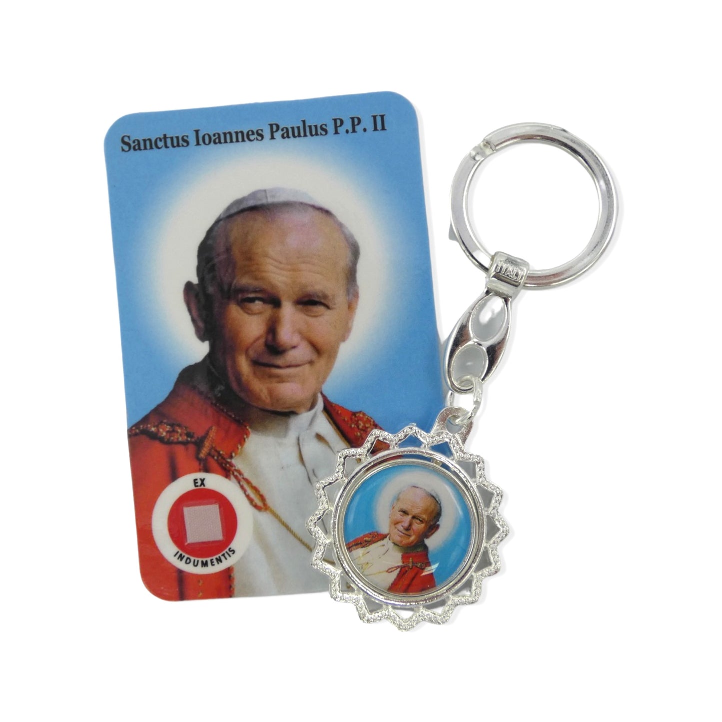 Fatima and St. John Paul II Keychain