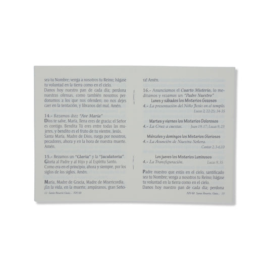 Fatima Rosary Prayer Guide in Spanish
