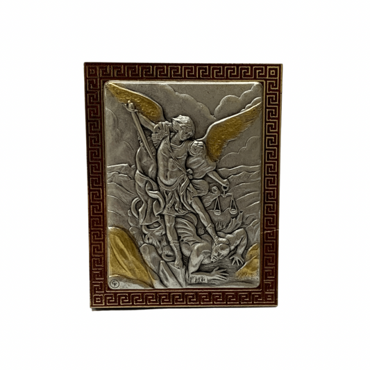 Gold Colored Silver Image of St. Michael