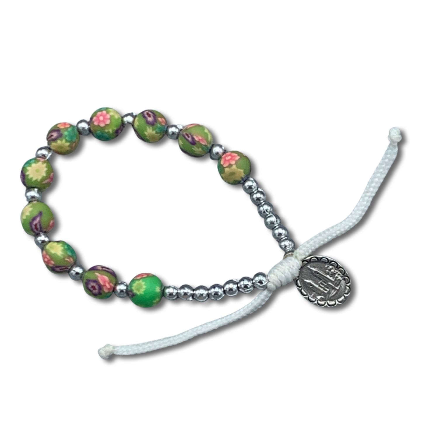 FIMO Queen of Peace Decade Rosary Bracelet of Assorted Colors