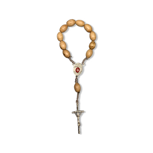 Wood St. Faustina String Decade Rosary with Relic
