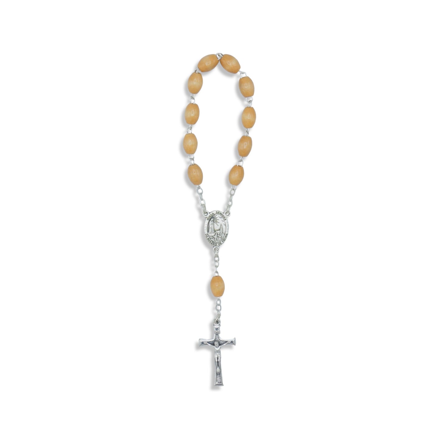 Hickory Wood Colored Fatima Decade Rosary