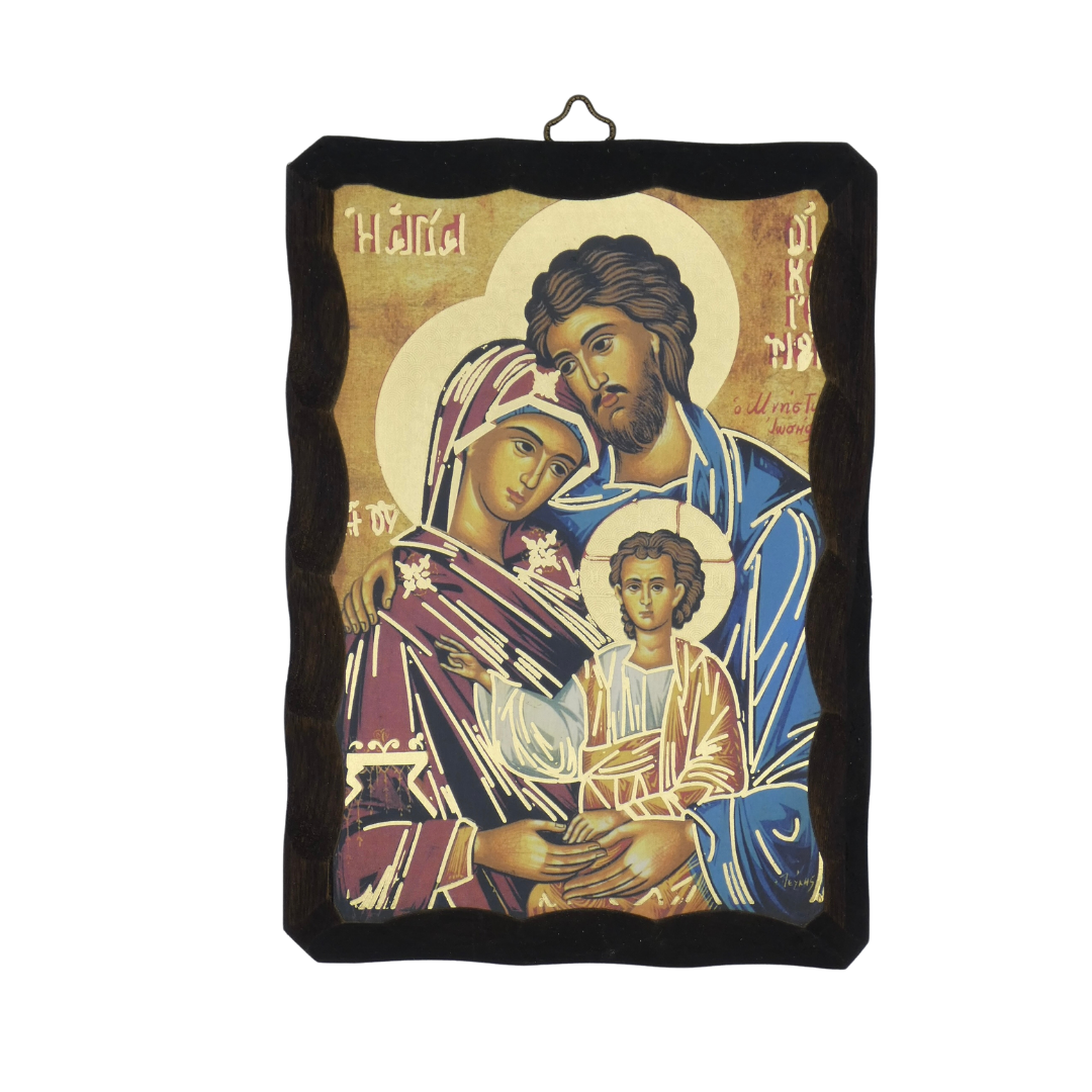 Holy Family Faux Wood Icon