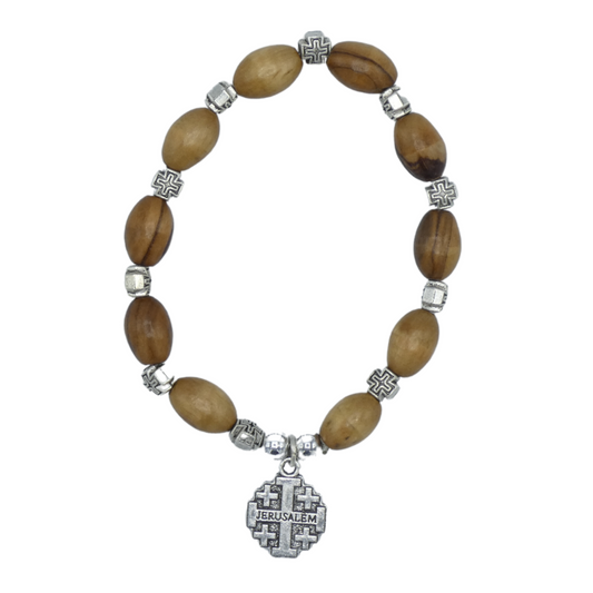 Jerusalem Cross Decade Rosary Bracelet
