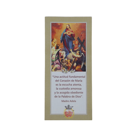 "La Escucha Atenta de Maria" Prayer Card by Mother Adela, SCTJM Foundress