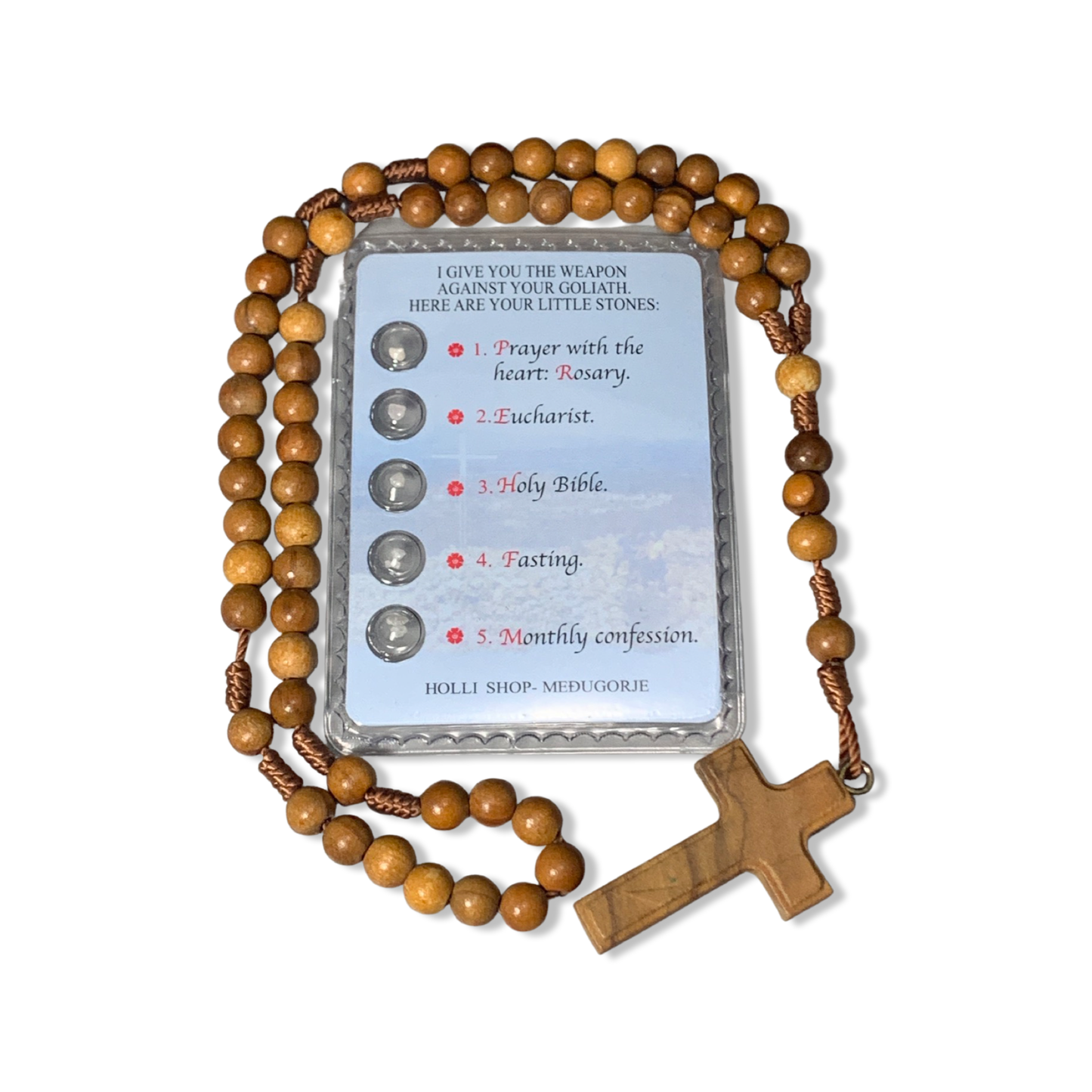 Light Brown Queen of Peace Rosary