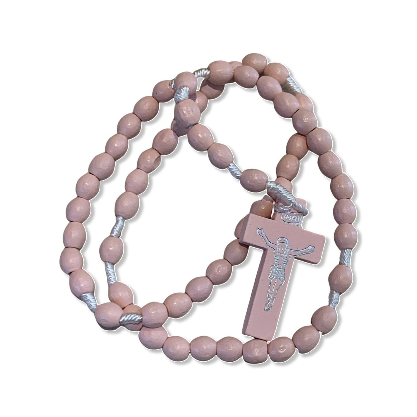 Light Pink Wood Rosary