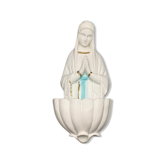 Lourdes Water Font with Blue Sash