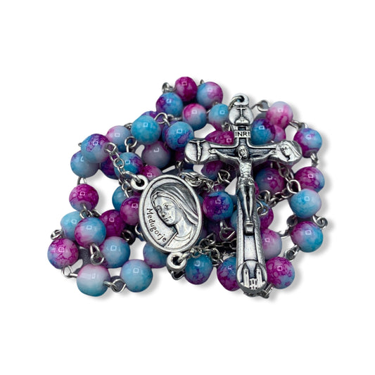 Queen of Peace Rosary with Chains