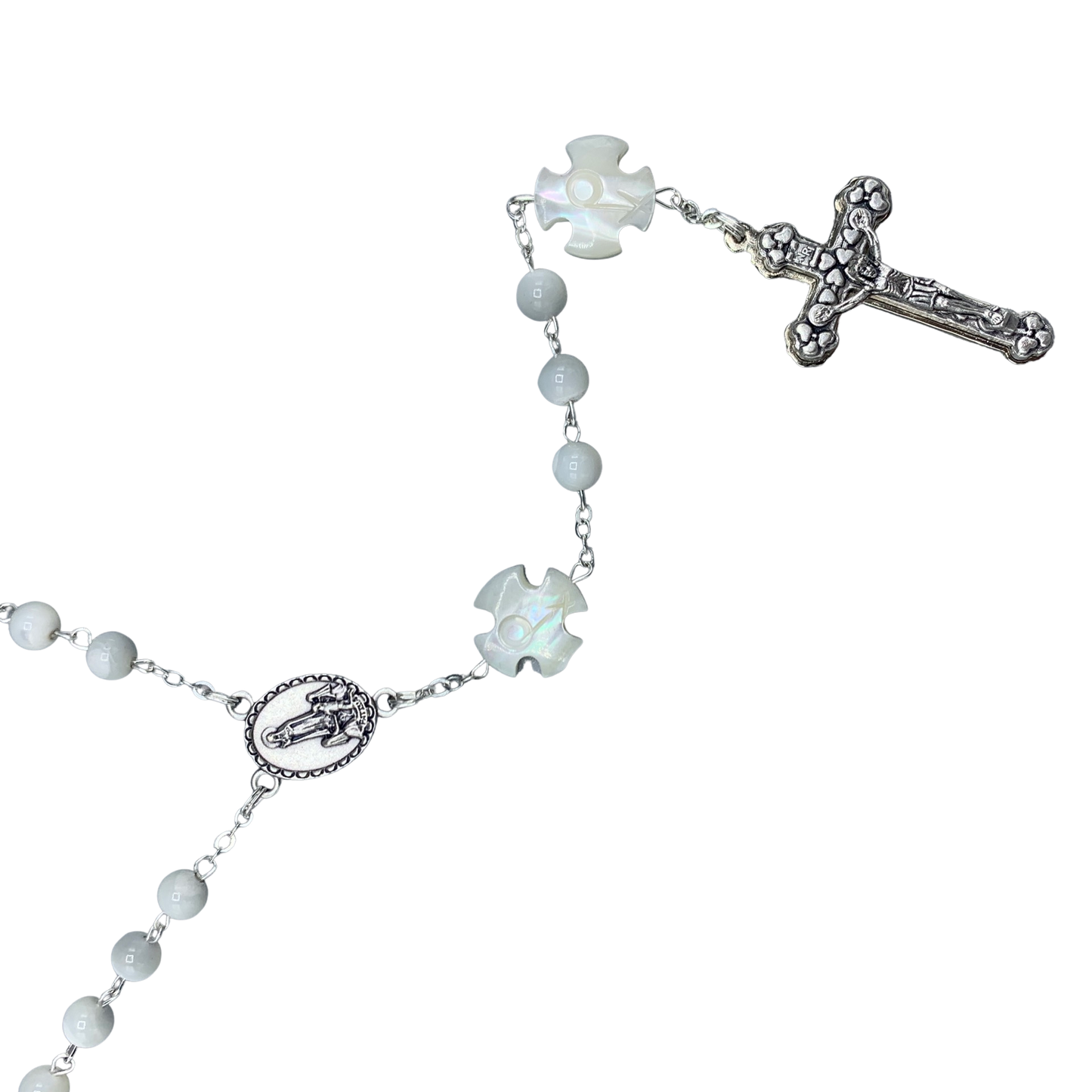 Mother of Pearl Fatima Cross Rosary