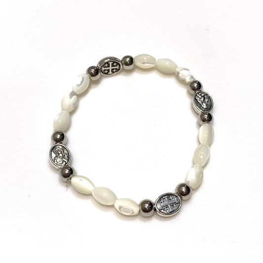 Mother of Pearl Immaculate Heart Bracelet