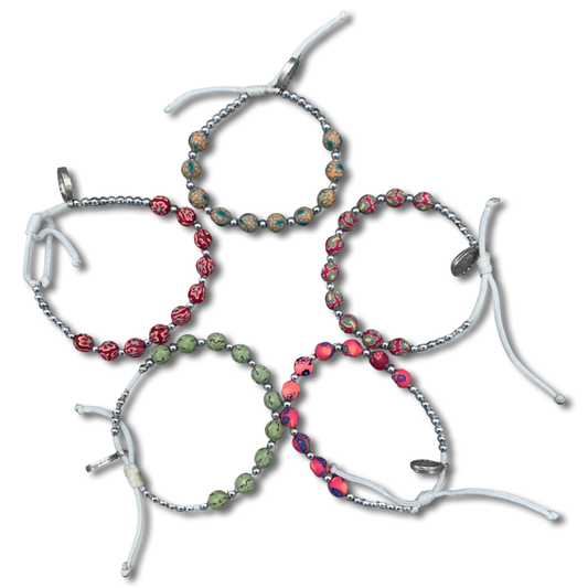 FIMO Queen of Peace Decade Rosary Bracelet of Assorted Colors