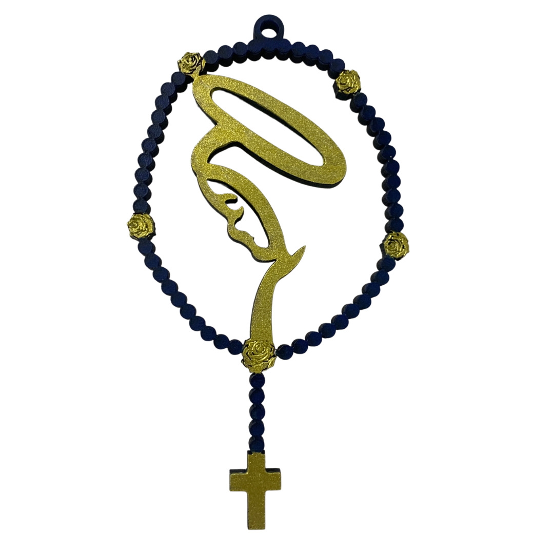 Wooden Carved Rosary Wall Decor of Assorted Colors