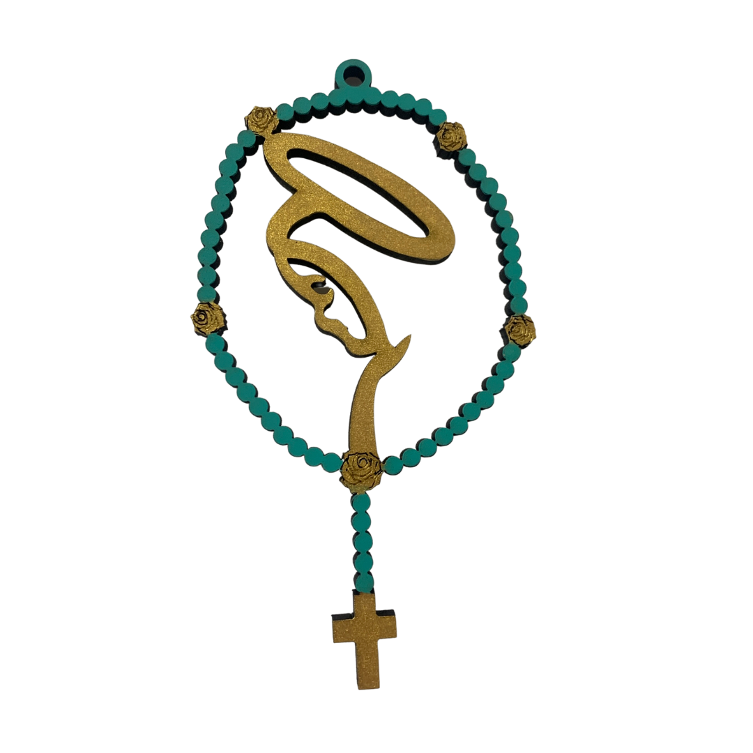 Wooden Carved Rosary Wall Decor of Assorted Colors