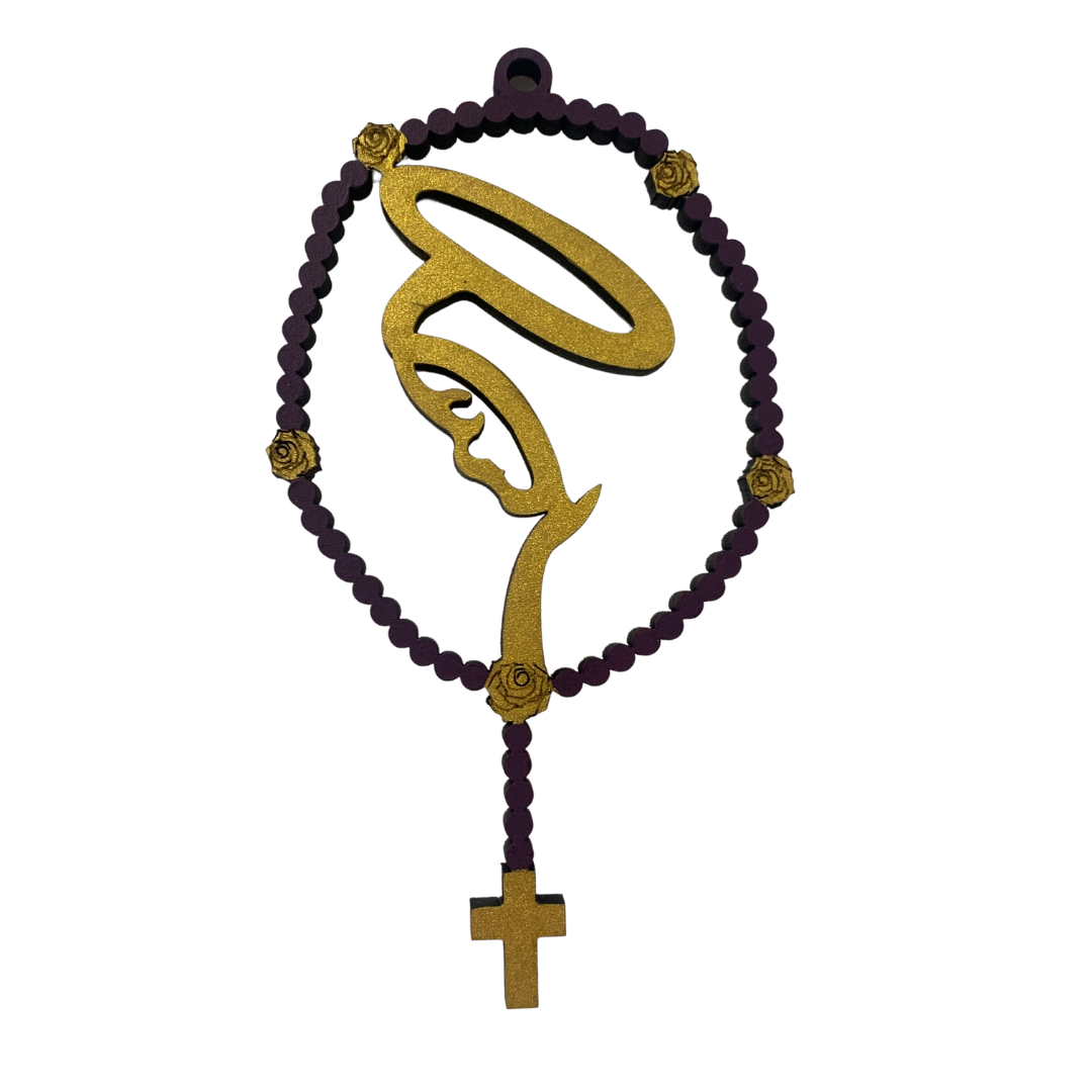 Wooden Carved Rosary Wall Decor of Assorted Colors