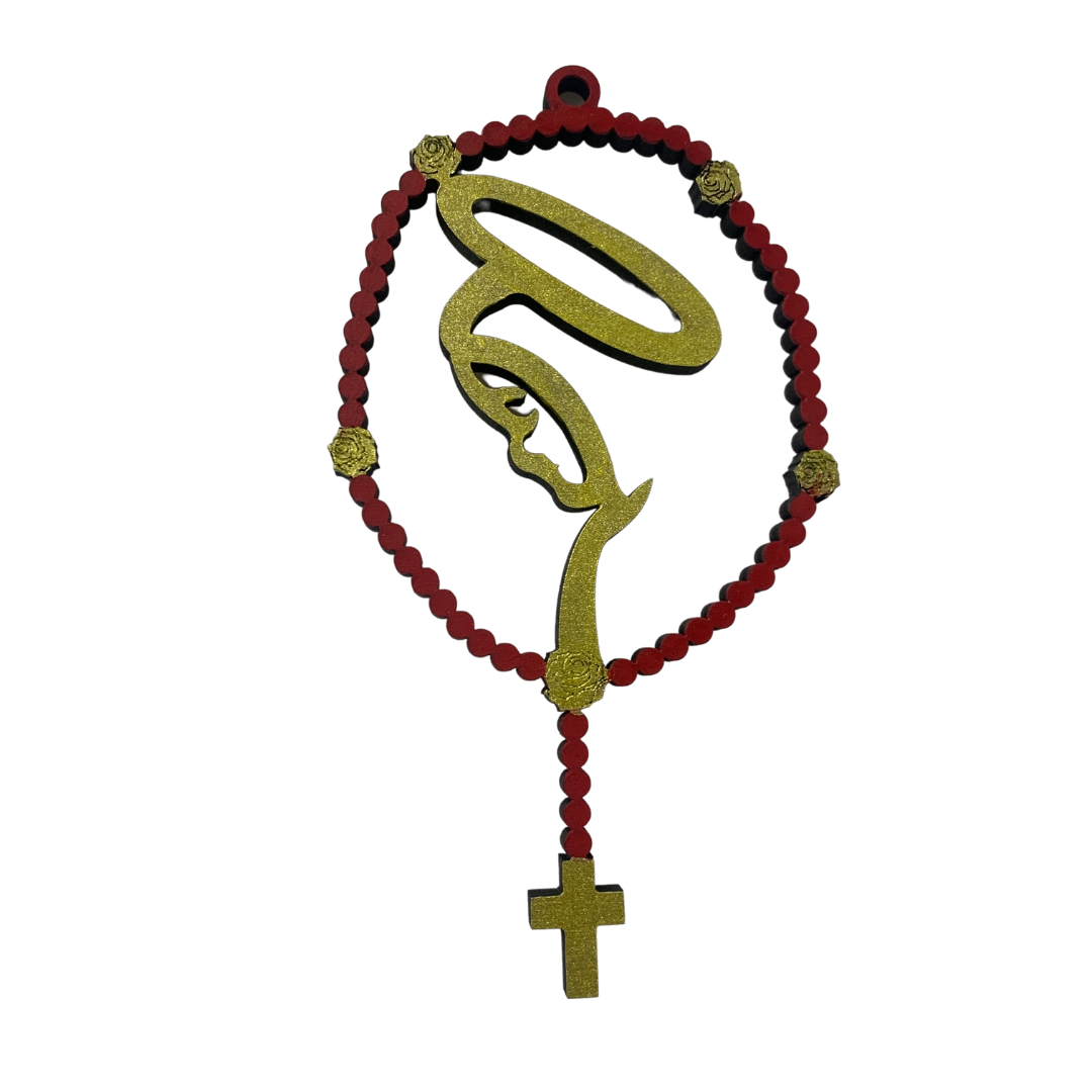 Wooden Carved Rosary Wall Decor of Assorted Colors