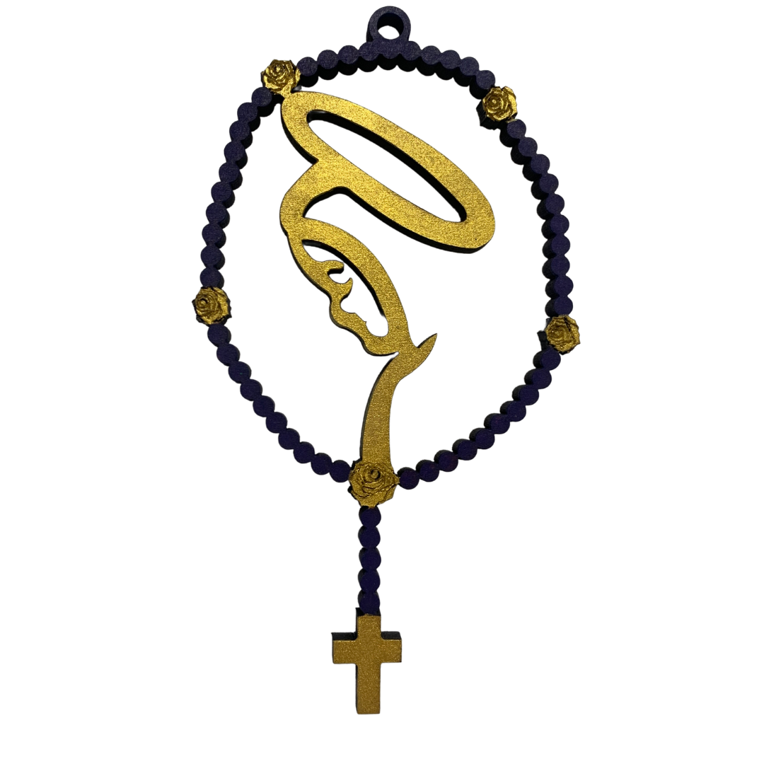 Wooden Carved Rosary Wall Decor of Assorted Colors