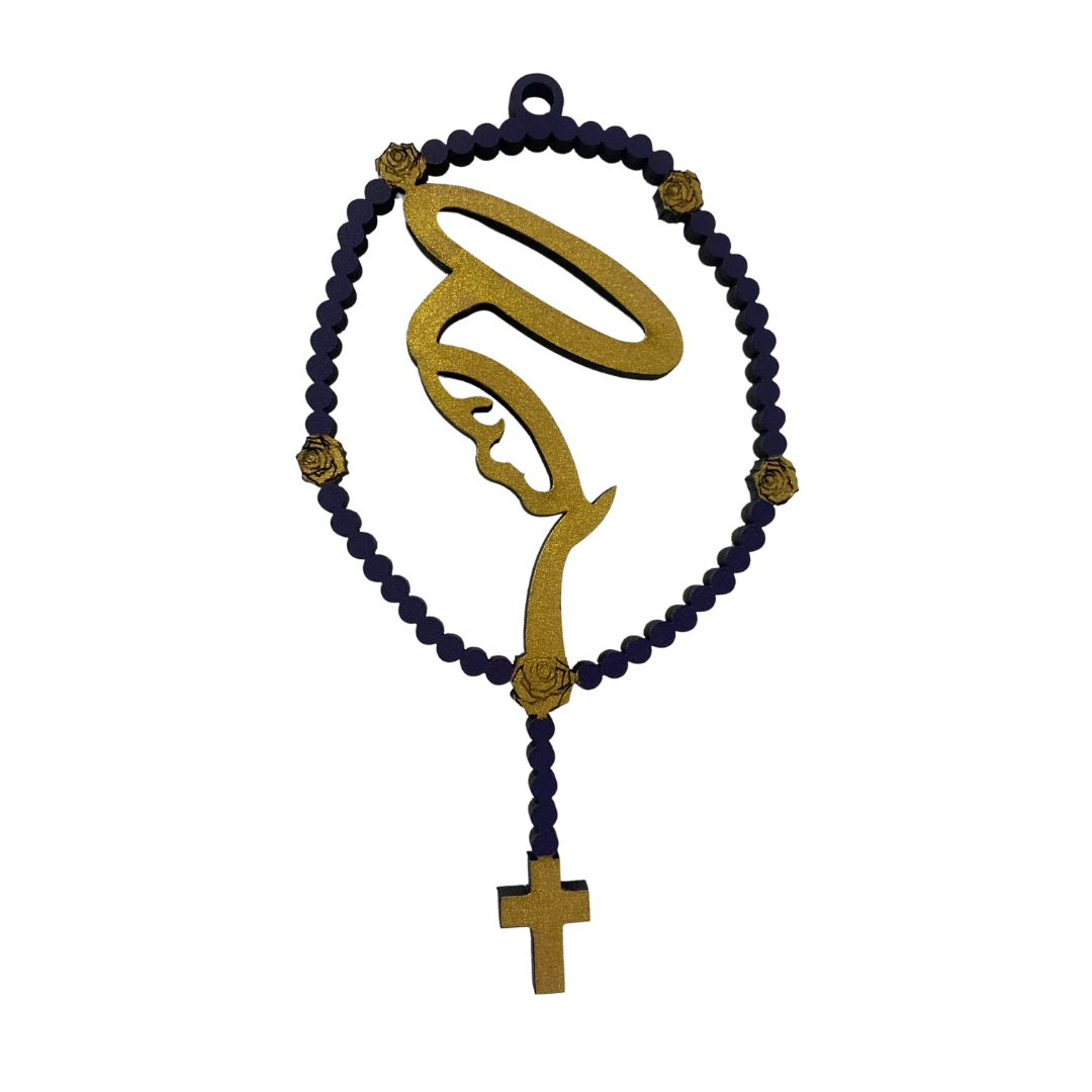 Wooden Carved Rosary Wall Decor of Assorted Colors