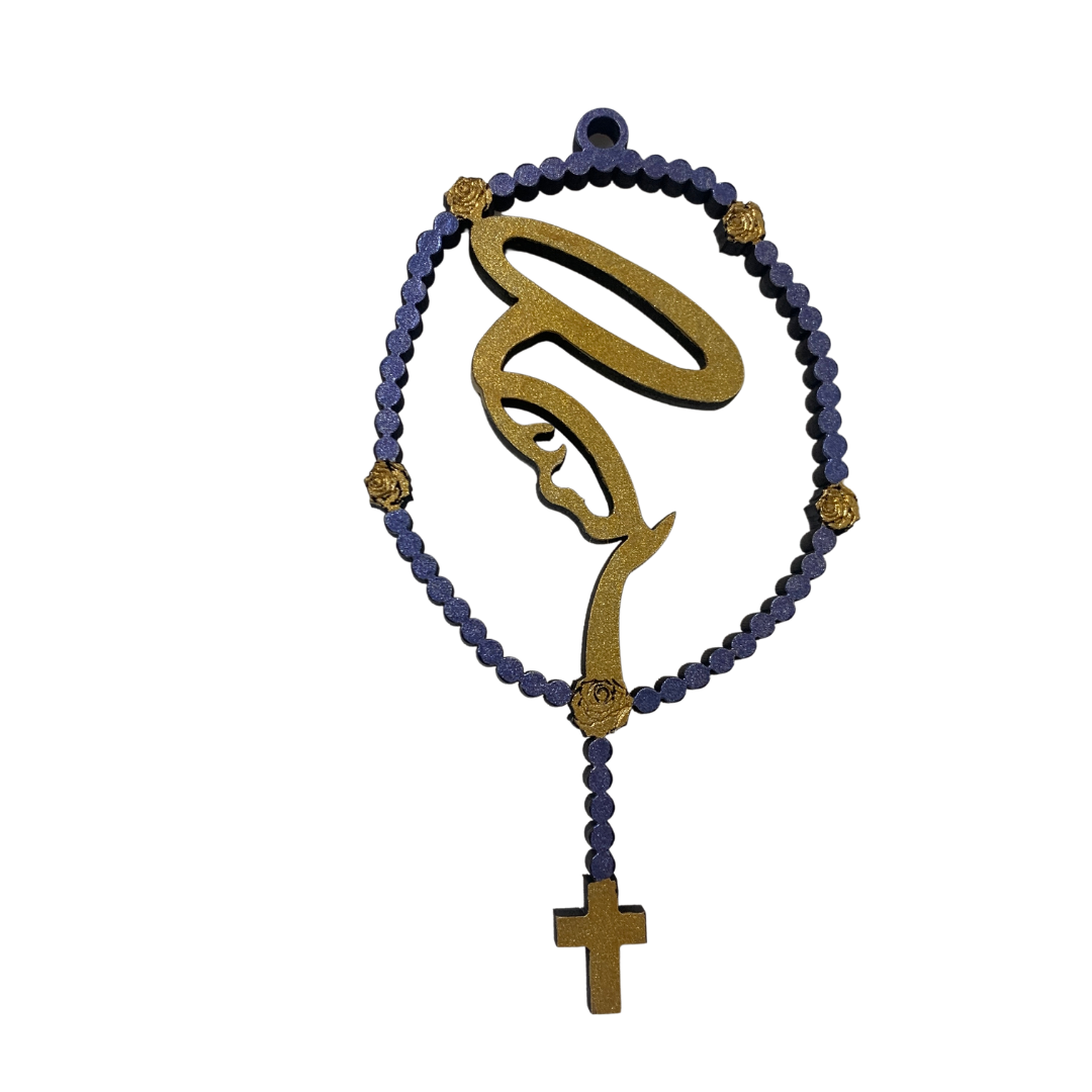 Wooden Carved Rosary Wall Decor of Assorted Colors