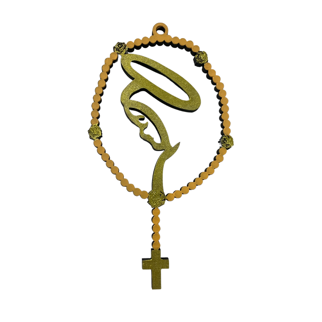Wooden Carved Rosary Wall Decor of Assorted Colors